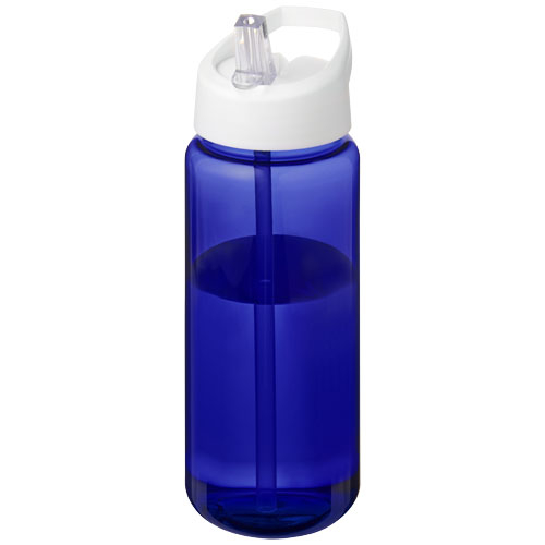 Bouteille de sport à personnaliser de 600 ml H2O Active® Octave Tritan™ Bleu et Blanc